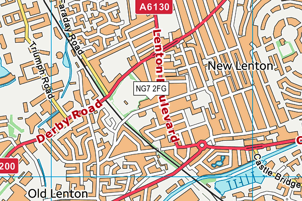 NG7 2FG map - OS VectorMap District (Ordnance Survey)