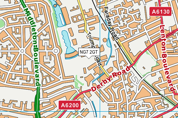 NG7 2GT map - OS VectorMap District (Ordnance Survey)