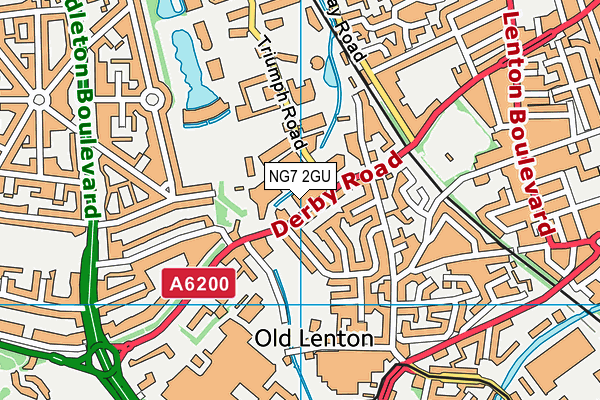 NG7 2GU map - OS VectorMap District (Ordnance Survey)