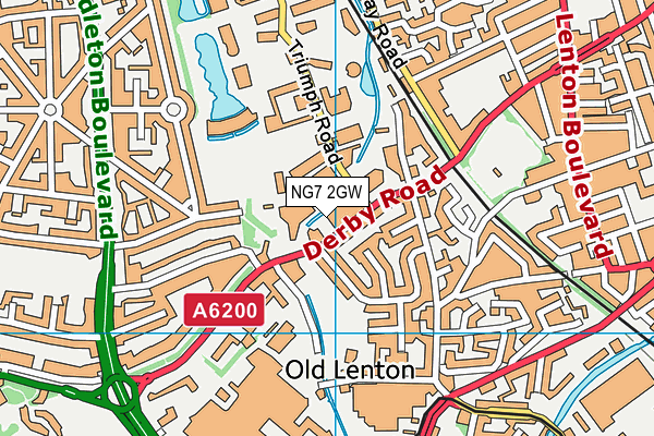 NG7 2GW map - OS VectorMap District (Ordnance Survey)