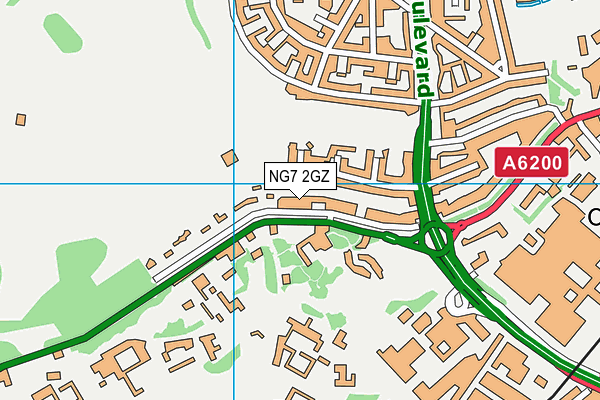 NG7 2GZ map - OS VectorMap District (Ordnance Survey)
