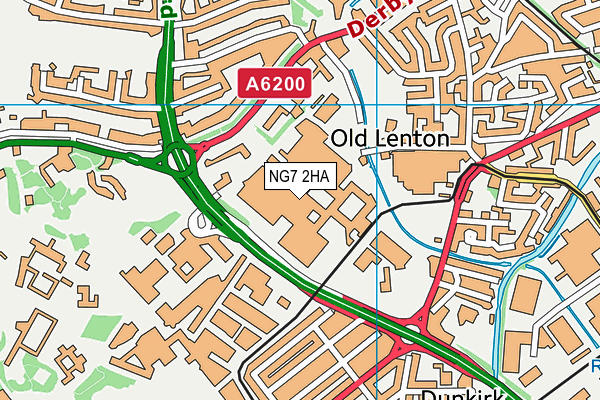 NG7 2HA map - OS VectorMap District (Ordnance Survey)