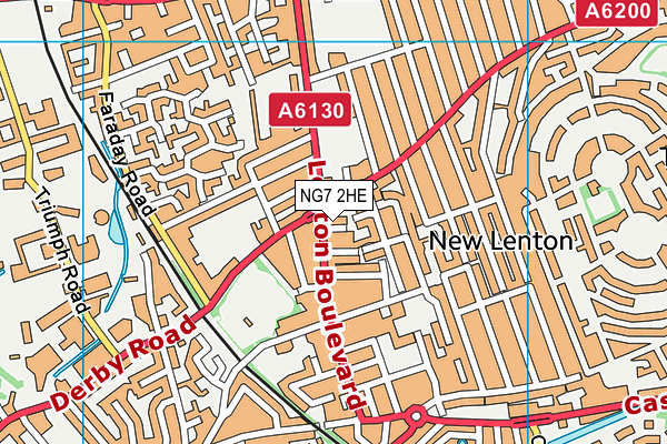 NG7 2HE map - OS VectorMap District (Ordnance Survey)