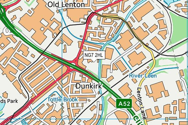 NG7 2HL map - OS VectorMap District (Ordnance Survey)