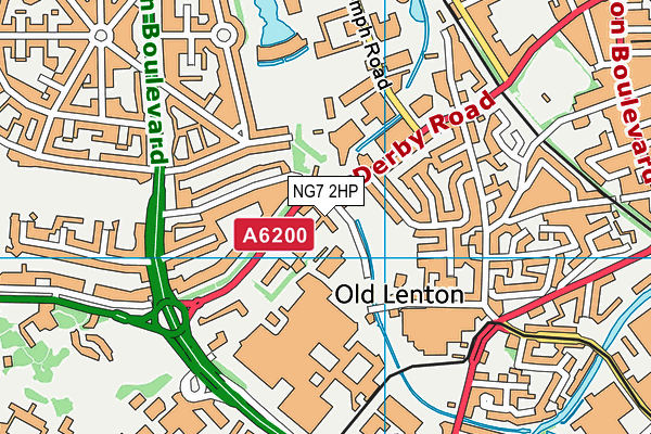 NG7 2HP map - OS VectorMap District (Ordnance Survey)