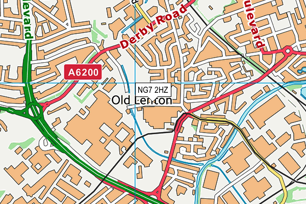 NG7 2HZ map - OS VectorMap District (Ordnance Survey)