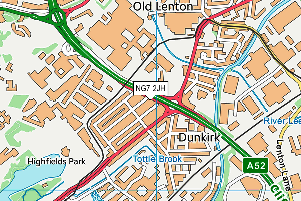 NG7 2JH map - OS VectorMap District (Ordnance Survey)