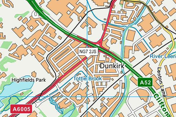 NG7 2JS map - OS VectorMap District (Ordnance Survey)