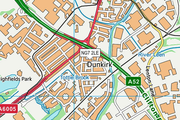 Dunkirk Primary and Nursery School map (NG7 2LE) - OS VectorMap District (Ordnance Survey)