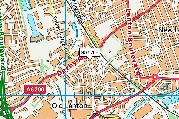 NG7 2LH map - OS VectorMap District (Ordnance Survey)