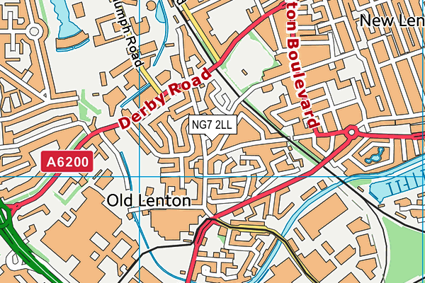 NG7 2LL map - OS VectorMap District (Ordnance Survey)