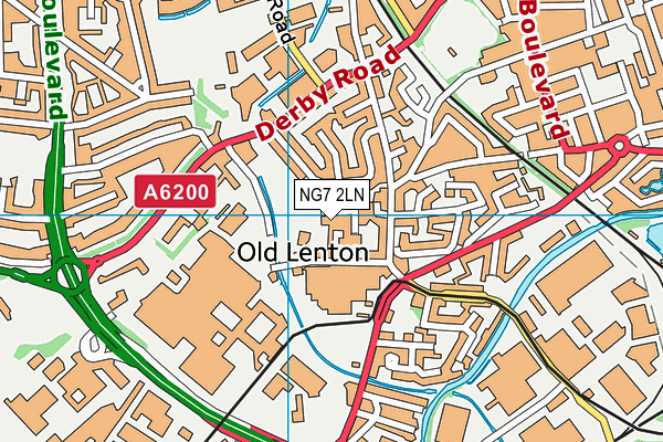 NG7 2LN map - OS VectorMap District (Ordnance Survey)