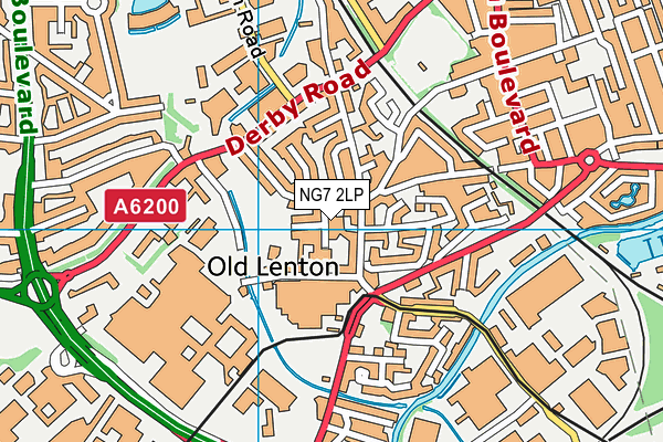 NG7 2LP map - OS VectorMap District (Ordnance Survey)