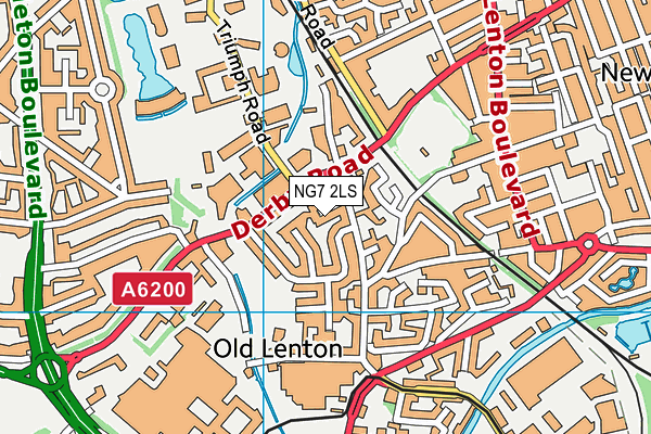 NG7 2LS map - OS VectorMap District (Ordnance Survey)
