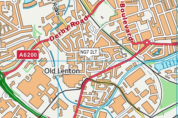 NG7 2LT map - OS VectorMap District (Ordnance Survey)