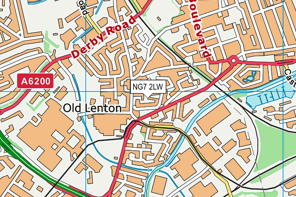 NG7 2LW map - OS VectorMap District (Ordnance Survey)