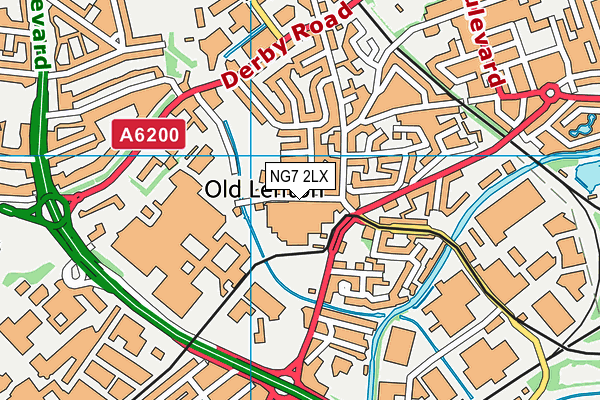 NG7 2LX map - OS VectorMap District (Ordnance Survey)