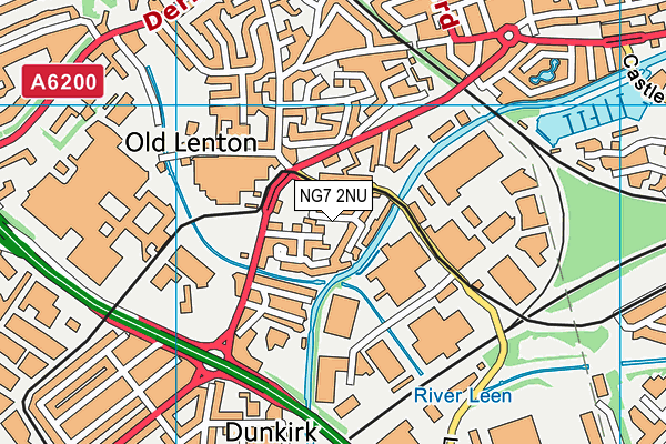 NG7 2NU map - OS VectorMap District (Ordnance Survey)