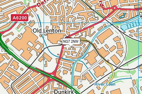 NG7 2NW map - OS VectorMap District (Ordnance Survey)