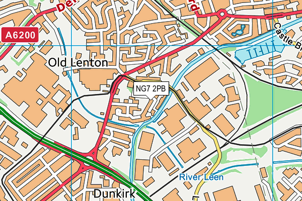 NG7 2PB map - OS VectorMap District (Ordnance Survey)