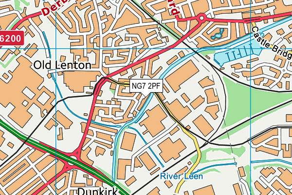 NG7 2PF map - OS VectorMap District (Ordnance Survey)