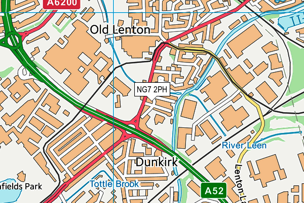 NG7 2PH map - OS VectorMap District (Ordnance Survey)