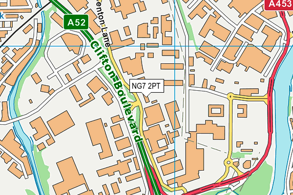 NG7 2PT map - OS VectorMap District (Ordnance Survey)