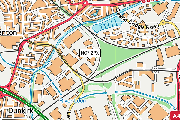 NG7 2PX map - OS VectorMap District (Ordnance Survey)