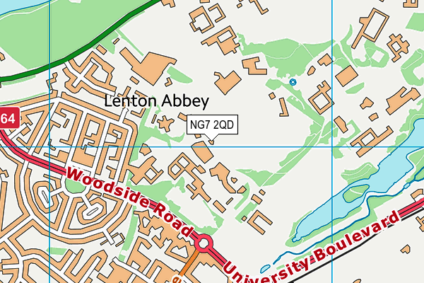 NG7 2QD map - OS VectorMap District (Ordnance Survey)