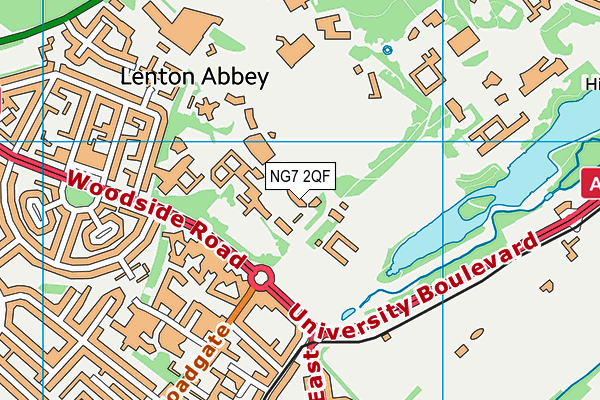 NG7 2QF map - OS VectorMap District (Ordnance Survey)