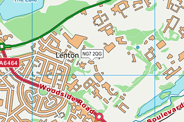 NG7 2QG map - OS VectorMap District (Ordnance Survey)