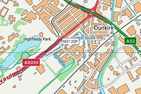 NG7 2QP map - OS VectorMap District (Ordnance Survey)