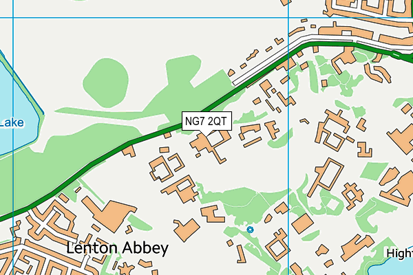 NG7 2QT map - OS VectorMap District (Ordnance Survey)