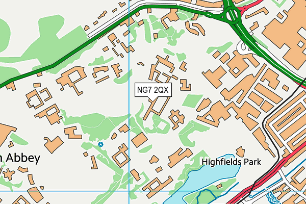 NG7 2QX map - OS VectorMap District (Ordnance Survey)