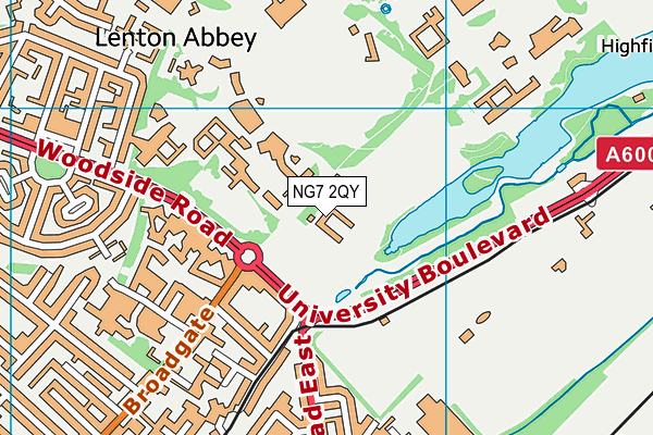 NG7 2QY map - OS VectorMap District (Ordnance Survey)