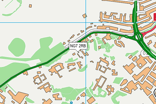 NG7 2RB map - OS VectorMap District (Ordnance Survey)