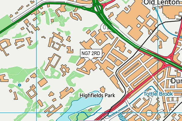 University Of Nottingham (David Ross Sports Village) map (NG7 2RD) - OS VectorMap District (Ordnance Survey)