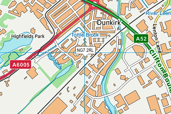 NG7 2RL map - OS VectorMap District (Ordnance Survey)