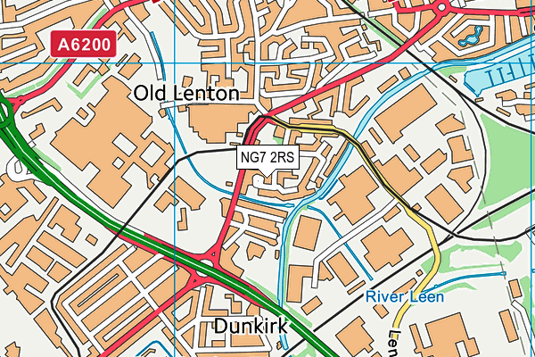 NG7 2RS map - OS VectorMap District (Ordnance Survey)