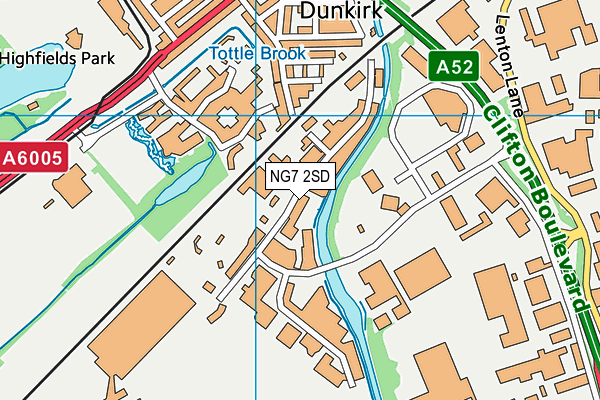 NG7 2SD map - OS VectorMap District (Ordnance Survey)