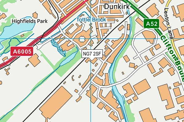 NG7 2SF map - OS VectorMap District (Ordnance Survey)