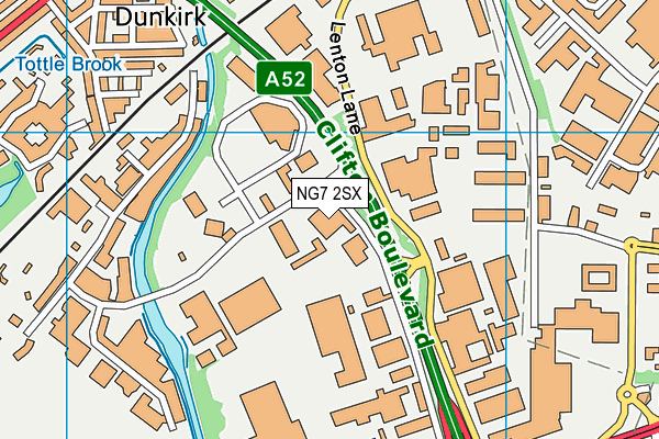 NG7 2SX map - OS VectorMap District (Ordnance Survey)