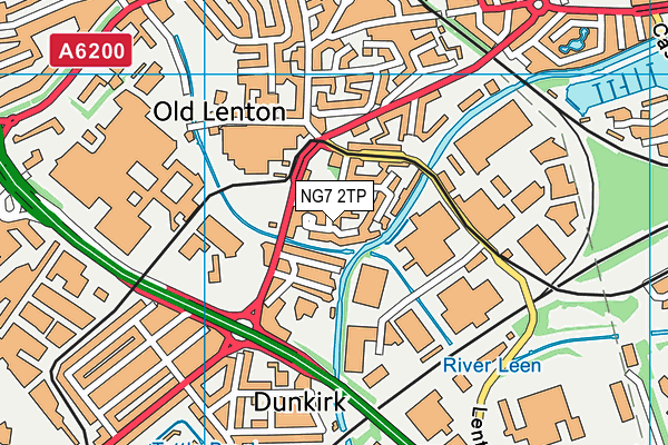 NG7 2TP map - OS VectorMap District (Ordnance Survey)