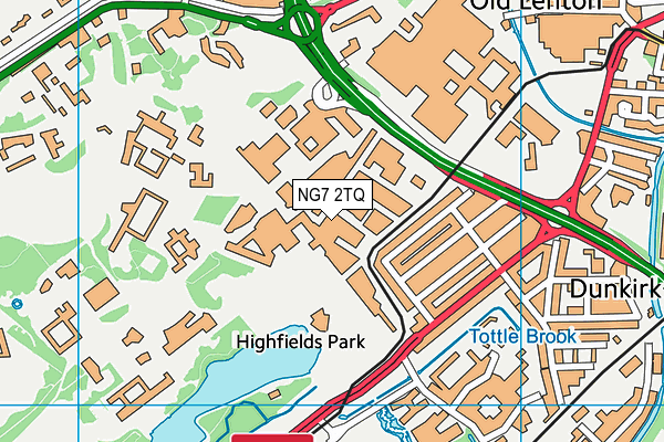 NG7 2TQ map - OS VectorMap District (Ordnance Survey)