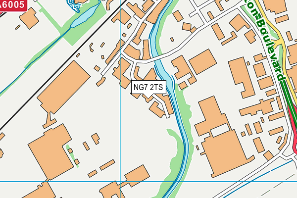 NG7 2TS map - OS VectorMap District (Ordnance Survey)