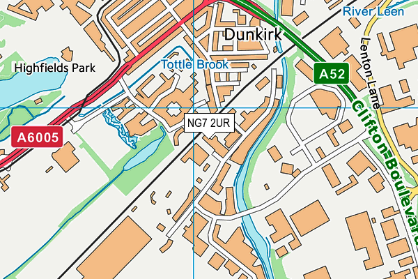 NG7 2UR map - OS VectorMap District (Ordnance Survey)