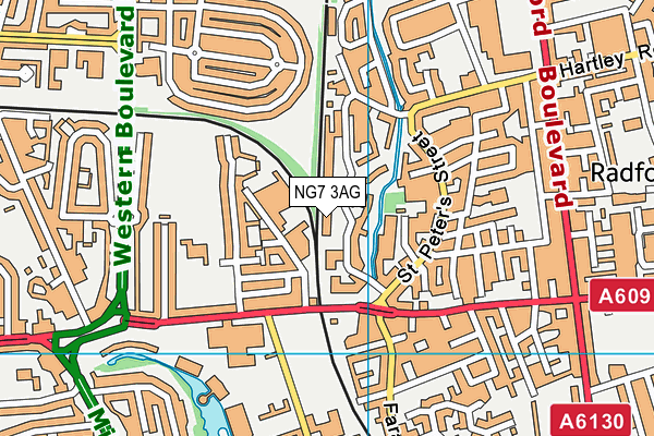 NG7 3AG map - OS VectorMap District (Ordnance Survey)