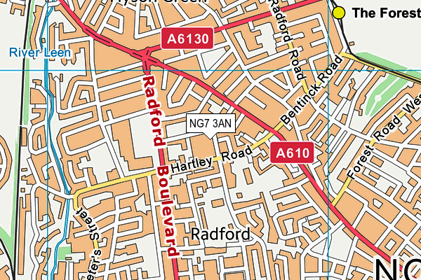 NG7 3AN map - OS VectorMap District (Ordnance Survey)