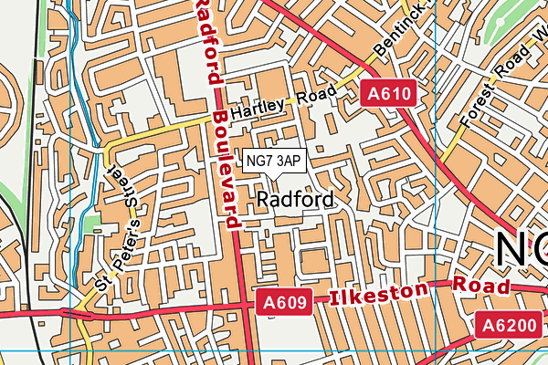 NG7 3AP map - OS VectorMap District (Ordnance Survey)