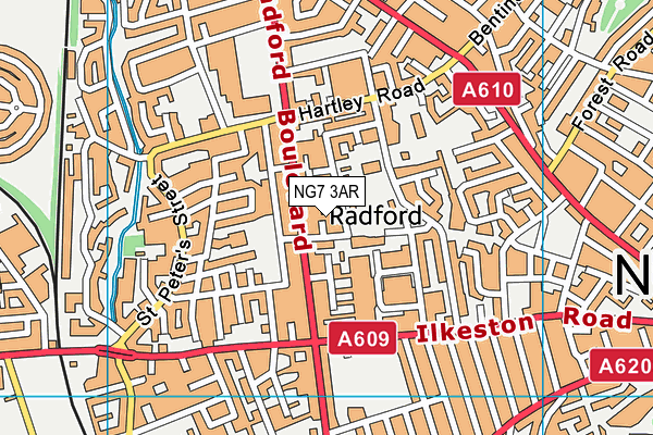 NG7 3AR map - OS VectorMap District (Ordnance Survey)